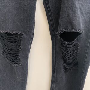 Princess Polly Distressed knees Wide Leg Jeans Women’s Black Size 6 Button Fly